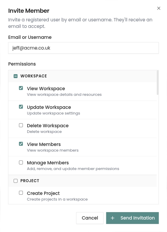 Root & Branch workspaces and teams interface